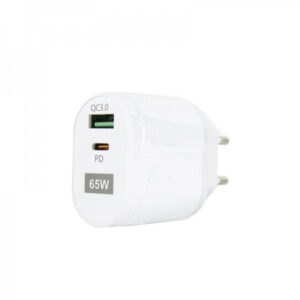 Adaptater Wall/USB & USB Type-C 65W 5V Super Fast Charge 3.0 - BK385-GaN